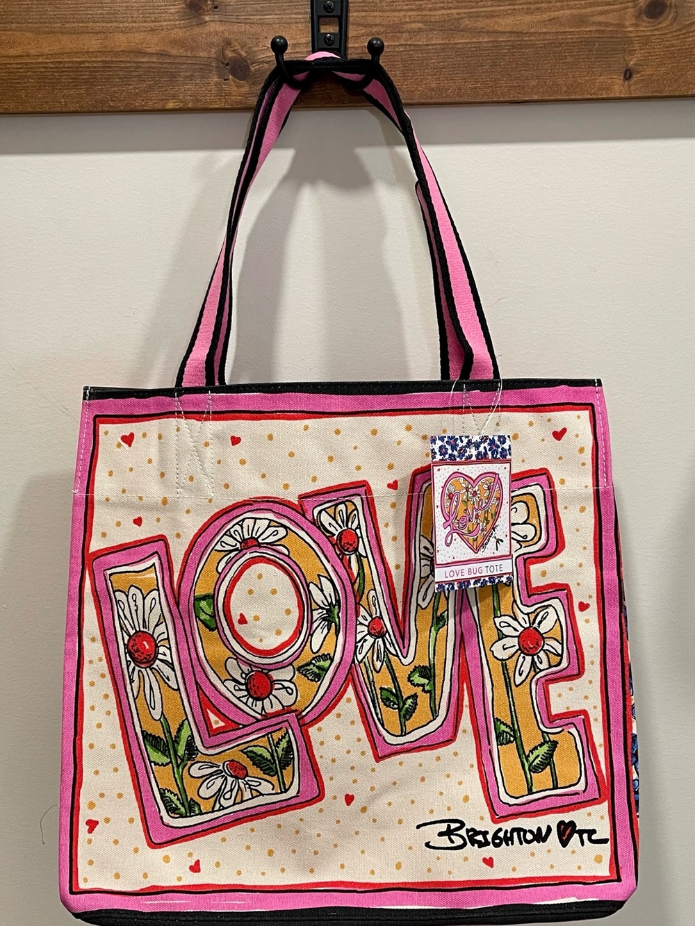 Brighton Pink Floral "LOVE" Canvas Tote